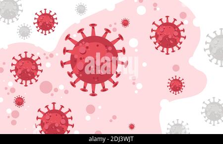 Virus concept vector illustration medical infection infects people. Protection against coronavirus bacteria. Stock Vector