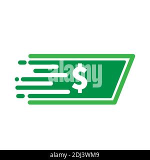 Money logo concept green dollar design isolated on white background. Business logo money company vector illustration icon Stock Vector