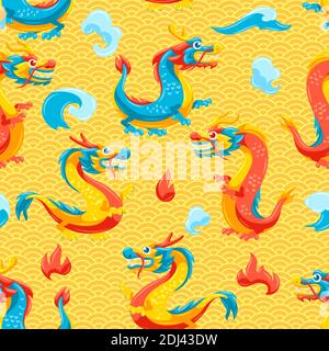Seamless pattern with fire. Stock Vector