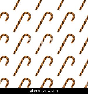 A Christmas seamless pattern with candy cane sticks Stock Vector