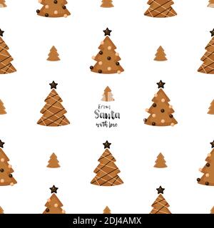 A Christmas seamless pattern with gingerbread cookies Stock Vector