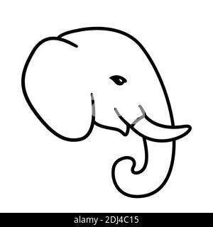 elephant profile drawing outline