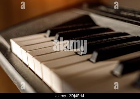 White and black keys on the piano keyboard Stock Photo