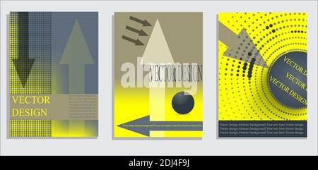 Collection of creative universal art postcards. Hand drawn texture. Trendy graphic design for banner, poster, card, cover, invitation, brochure, flyer Stock Vector