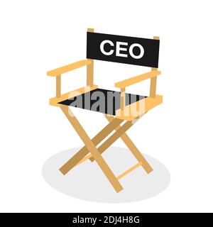 Free, empty and vacant chair for CEO and chief executive officer - furniture for director and leading manager of company, firm and business. Vector il Stock Photo