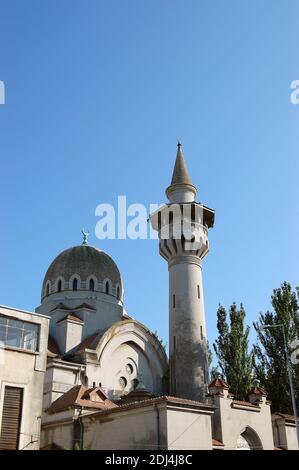 View of the old mosque in the city of Constanta on the Black Sea coast of Romania. Stock Photo