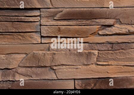 Brick wall in the kitchen. Decorative brick. Kitchen decoration. Stock Photo
