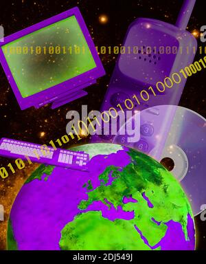Computer Screen, Cd Rom, Dvd, Multimedia Stock Photo