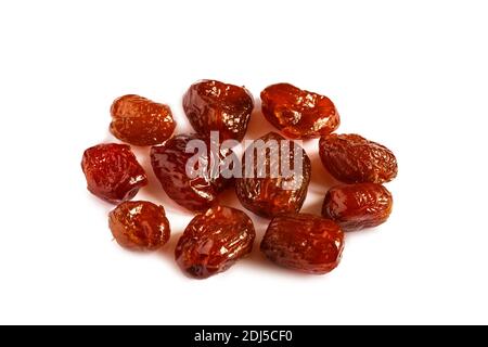 Pitted dates isolated on white background