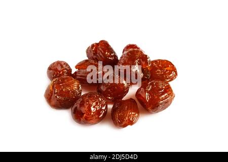 Pitted dates isolated on white background Stock Photo