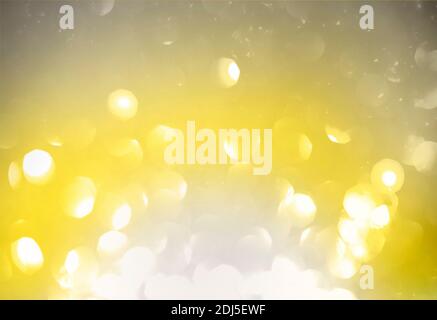 Abstract background of bright spots of lights shining with illuminating yellow and ultimate gray colors Stock Photo