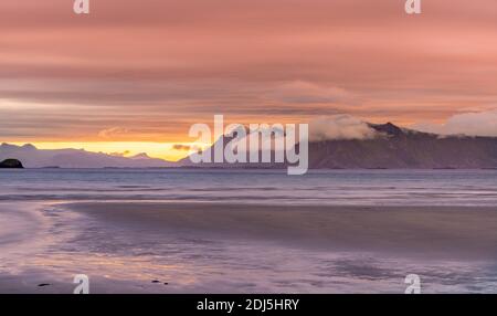 Norway sunset . sunset View from the Lofoten Islands - Norway