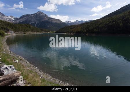 View of the beautiful lago scale close to Bormio, Italy Stock Photo