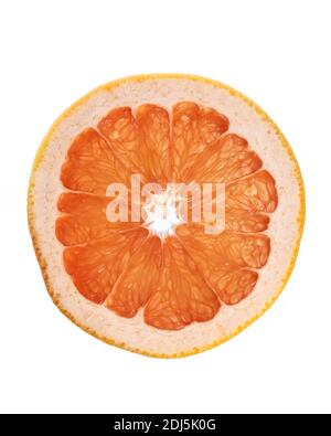 inner details of grapefruit slice isolated on white background Stock Photo