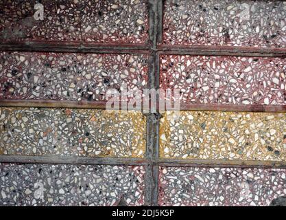 Colorful cobblestone stones laid on the ground. For background Stock Photo