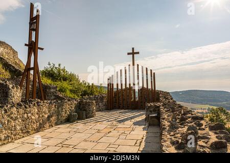 Reconstructed bell-tower on the chapel of Waldeck-Castle in Kemnath-Waldeck, Germany Stock Photo