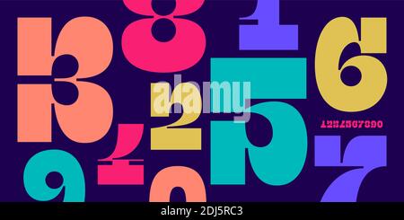 Numeral font. Font of number, numeral Stock Vector