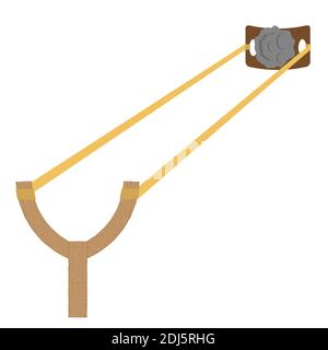 Slingshot Weapon Icon Isolated on White Background Stock Vector