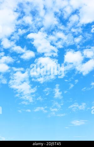 Blue sky with white clouds - vertical background with space ror your own text Stock Photo