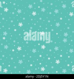 Colorful pattern of abstract snowflakes. Simple flat vector illustration. For the design of paper wallpaper, fabric, wrapping paper, covers, web sites Stock Vector