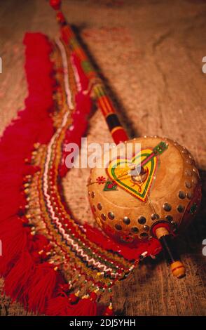 Sufi Music in the Indus Valley Yaktaro or Ektara instrument,Sindh ,Pakistan Stock Photo