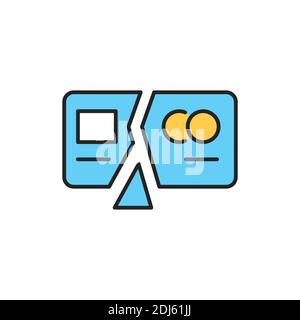 Chart down line color icon. Investment failure and budget collapse. Sign for web page, mobile app Stock Vector