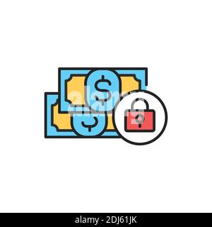 Poverty line color icon. Sign for web page, mobile app Stock Vector