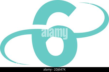 Number 6 logo icon design vector illustration Stock Vector