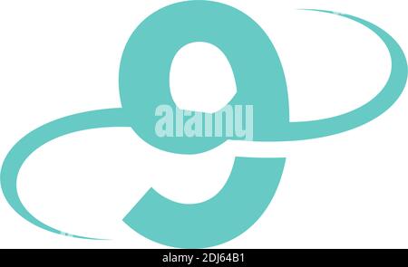 Number 9 logo icon design vector illustration Stock Vector