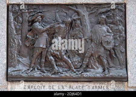 Memorial to Paul de Chomedey, Sieur de Maisonneuve, Montreal, Canada Stock Photo