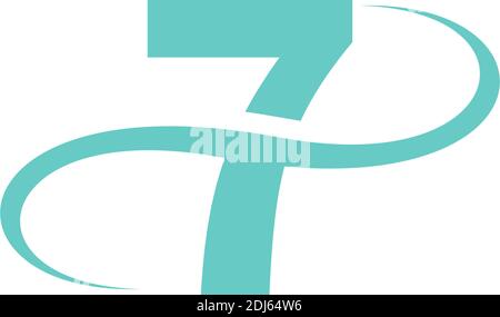 Number 7 logo icon design vector illustration Stock Vector