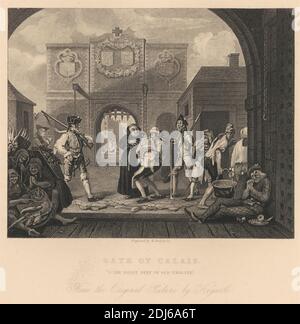 Gate of Calais, O the Roast Beef of Old England, Print made by William Radclyffe, 1780–1855, British, after William Hogarth, 1697–1764, British, 1833, Etching and line engraving on medium, slightly textured, cream wove paper Stock Photo