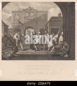 The Gate of Calais, O the Roast Beef of Old England, Print made by William Radclyffe, 1780–1855, British, after William Hogarth, 1697–1764, British, Published by John Tallis & Co, active 1838–1840, British, 1833, Etching and line engraving on medium, slightly textured, cream wove paper Stock Photo