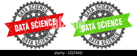 data science grunge stamp set. data science band sign Stock Vector