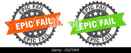 epic fail grunge stamp set. epic fail band sign Stock Vector