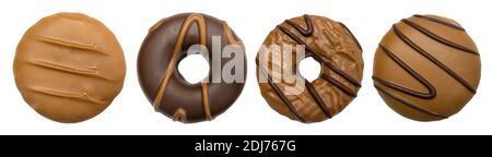 Four Delicious Chocolate Biscuits (Or Cookies), Isolated On A White Background Stock Photo