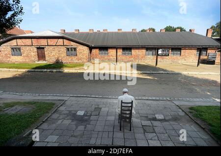 Pope Francis visited the former Nazi German Auschwitz-Birkenau concentration camp in Poland on July 29, 2016 in a historic visit to pay tribute to the more than 1 million people, mostly Jews, who lost their lives there during World War II. Photo by ABACAPRESS.COM Stock Photo