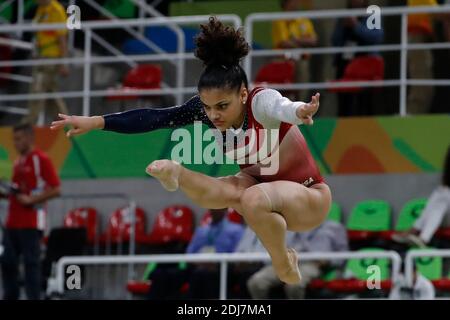 USA's Lauren Hernandez the superstar of the US Women Gymnastics team who won the Artistic Gymnastics Women's team event in Rio Olympic Arena, Rio, Brasil on August 9th, 2016. Photo by Henri Szwarc/ABACAPRESS.COM Stock Photo