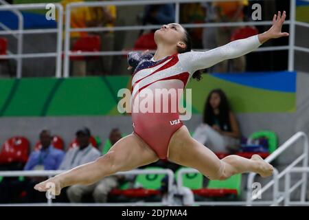 USA's Lauren Hernandez the superstar of the US Women Gymnastics team who won the Artistic Gymnastics Women's team event in Rio Olympic Arena, Rio, Brasil on August 9th, 2016. Photo by Henri Szwarc/ABACAPRESS.COM Stock Photo