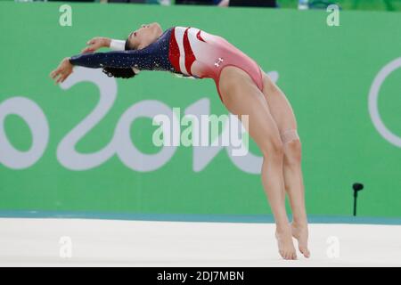 USA's Lauren Hernandez of the US Women Gymnastics team who won the Artistic Gymnastics Women's team event in Rio Olympic Arena, Rio, Brasil on August 9th, 2016. Photo by Henri Szwarc/ABACAPRESS.COM Stock Photo