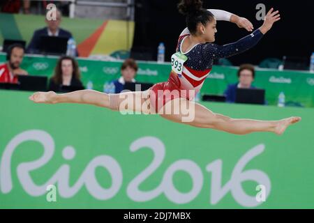 USA's Lauren Hernandez of the US Women Gymnastics team who won the Artistic Gymnastics Women's team event in Rio Olympic Arena, Rio, Brasil on August 9th, 2016. Photo by Henri Szwarc/ABACAPRESS.COM Stock Photo