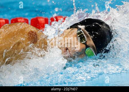 USA's 4X200 m freestyle relay won the gold medal with Michael Phelps winning his 21th Gold medal in the swimming event in Olympic Swimming Pool, Rio, Brasil on August 9th, 2016. Photo by Henri Szwarc/ABACAPRESS.COM Stock Photo