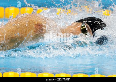 USA's 4X200 m freestyle relay won the gold medal with Michael Phelps winning his 21th Gold medal in the swimming event in Olympic Swimming Pool, Rio, Brasil on August 9th, 2016. Photo by Henri Szwarc/ABACAPRESS.COM Stock Photo