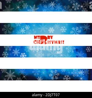 Blue background with snowflakes. Merry Christmas. Beautiful Christmas background. Vector illustration Stock Vector