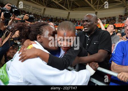 France's Emilie Andeol won the Gold medal in the Women + 78kg Judo event in Carioca Olympic Hall, Rio, Brazil on August 12th, 2016. Photo by Lionel Hahn/ABACAPRESS.COM Stock Photo