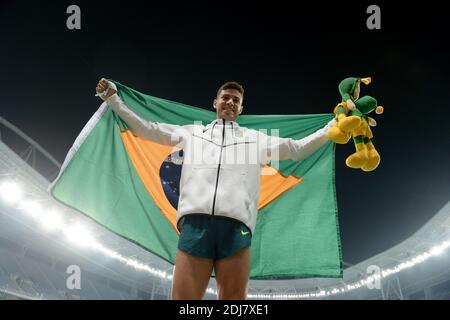 Thiago Braz da Silva of Brazil competes in the Men's Pole Vault final on Day 10 of the Rio 2016 Olympic Games at the Olympic Stadium on August 15, 2016 in Rio de Janeiro, Brazil. Photo by Lionel Hahn/ABACAPRESS.COM Stock Photo