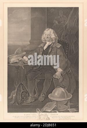 Captain Thomas Coram, William Nutter, 1754–1802, British, after William Hogarth, 1697–1764, British, 1796, Engraving on moderately thick, smooth, beige, wove paper, Sheet: 25 1/8 × 19 3/16 inches (63.8 × 48.7 cm), Plate: 22 7/8 × 16 inches (58.1 × 40.6 cm), and Image: 20 × 13 1/2 inches (50.8 × 34.3 cm Stock Photo