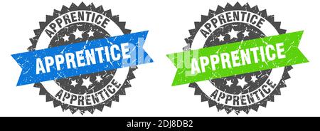 apprentice grunge stamp set. apprentice band sign Stock Vector