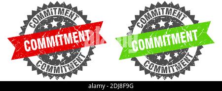 commitment grunge stamp set. commitment band sign Stock Vector