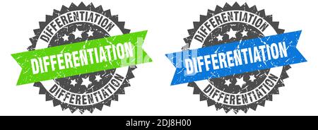 differentiation grunge stamp set. differentiation band sign Stock Vector